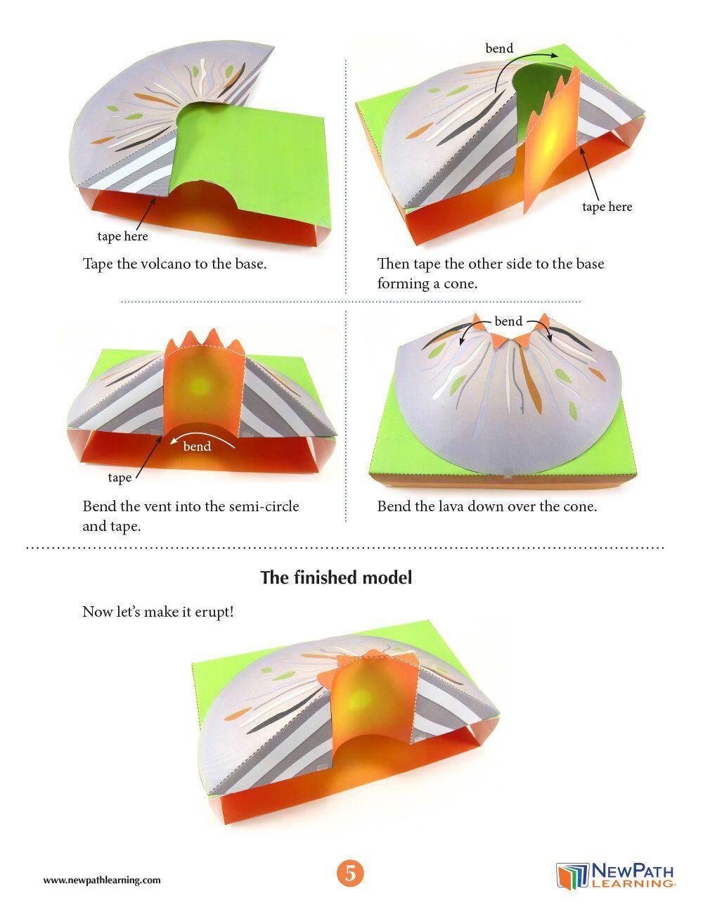 Newpath Learning Volcano 3-D Model Kit, 1 Teacher Guide and